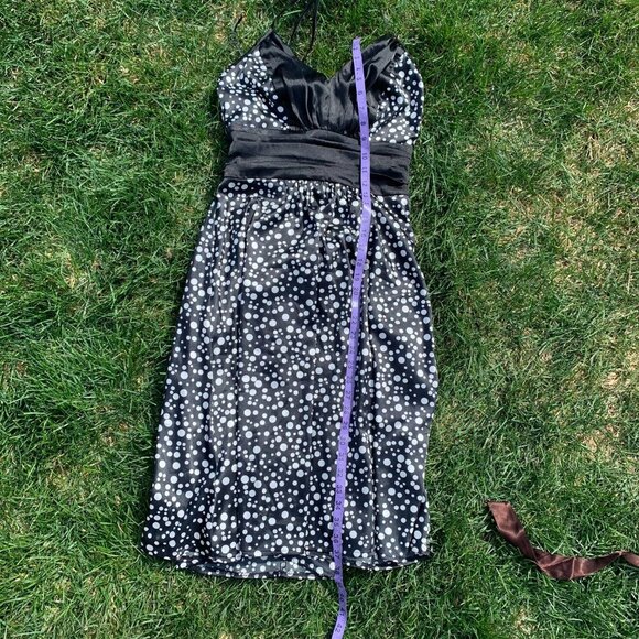 Vintage 90s Y2K Le Chateau Polka Dot Halter Dress - Picture 13 of 14